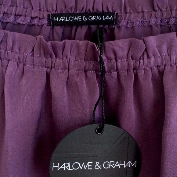 Harlowe & Graham Silky Off-Shoulder Bell Sleeve Tp - Picture 4 of 7